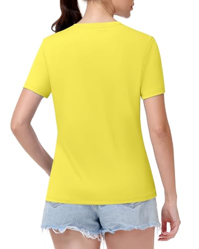 Image of Runhit Womens Workout Tops Short Sleeve UPF 50+ Athletic Sun Shirts Quick Dry V Neck T-Shirt Moisture Wicking Gym Hiking Tee
