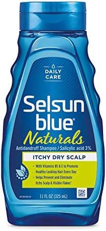 Selsun Blue Naturals Itchy Dry Scalp Anti-dandruff Shampoo, 11 fl. oz., Extra-Hydrating Formula Plus Vitamins B5 & E, Salicylic Acid 3%