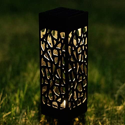 Mobestech 2PCS Ao Ar Livre Gramado Luz Solar para Jardim IP44 À Prova D' Água de Metal Oco Luz Pais