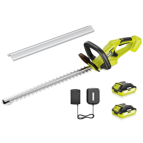 20V 22" Cordless Hedge Trimmer with 2 x 2.0Ah Battery and Charger