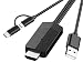 Produktbild 2-in-1Type-C/Micro USB to HDMI Kabel, MiraScreen Digital Adapter 1080P HDTV Videokabel Umwandlungskabel Nur für Android Telefone [Bildschirmspiegelung] Unterstützung für Google Home App Mirroring