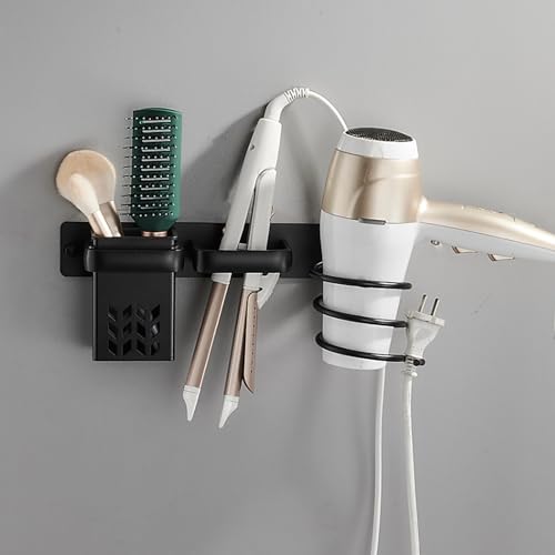 Soporte para secador de pelo y rizador de pared resistente al calor 8