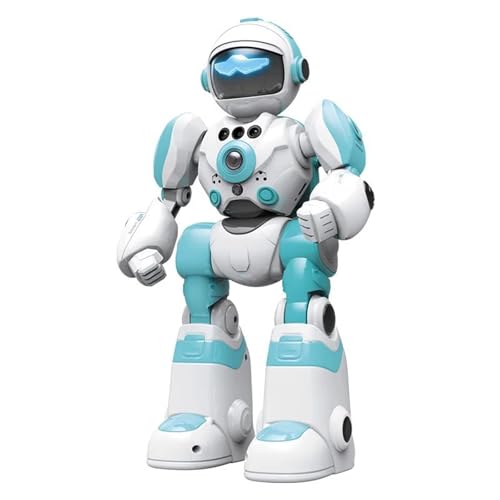 Beauenty Robot Toys for Kids Rechargeable Sound Recording Robot Remote Control and Gesture Sensing Interactive Walking Singing Dancing Sound Recording (blue)