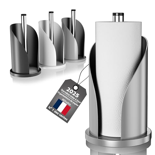 Porta-Rouleaux en Acier Inoxydable, Porta-Papier Toilette, Organisateur de Tissu de Salle de Bain indépendant, Porta-Rouleaux, Distributeur de Serviettes en Papier (Gris A)