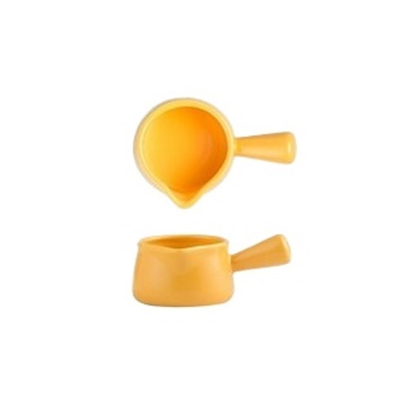 Jarra de cerámica for leche, plato condimento multifuncional, jarra café pequeña, salsa vinagre con mango, 80ml, 2 uds Para Espumar(Yellow)