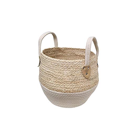 circulor Cesta De Lavandería De Mimbre, Cuerda De Algodón Nórdico Cesta Trenzada Tejido De Ratán Flor Lavable Lavandería Cesta De Almacenamiento Almacenamiento Plegable para Juguetes