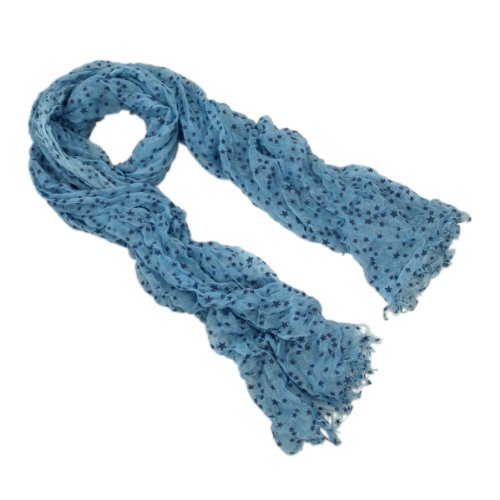TrendsBlue Vintage Featherweight Skyline Star Scarf2