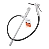DeWay Battery-Powered Stick Fuel Transfer Pump with Hand Trigger Nozzle, 3.2GPM Flow Rate & 51” Clear Transfer Hose, Fits Most Gas Cans for Pumping Gasoline, Kerosene, Diesel & Non-Potable Water