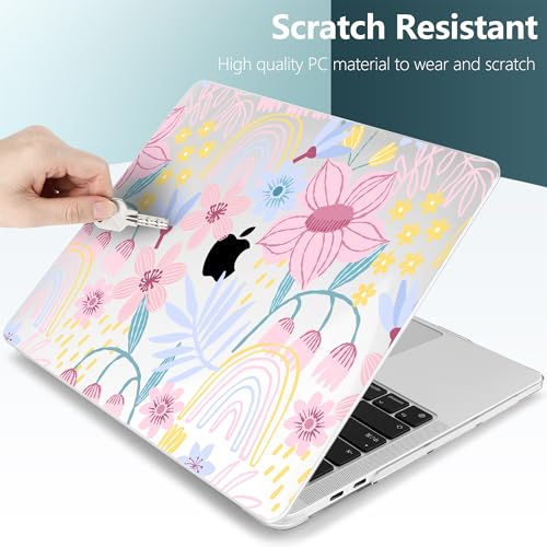 TWOLSKOO Compatible with MacBook Pro 13 inch Case 2023-2016 A2338 M2/M1 A2251 A2289 A2159 A1989 A1706, Plastic Hard Shell Cover & Keyboard Skin & Screen Protector, Floral Spring by TWOLSKOO - Used condition - Image 3