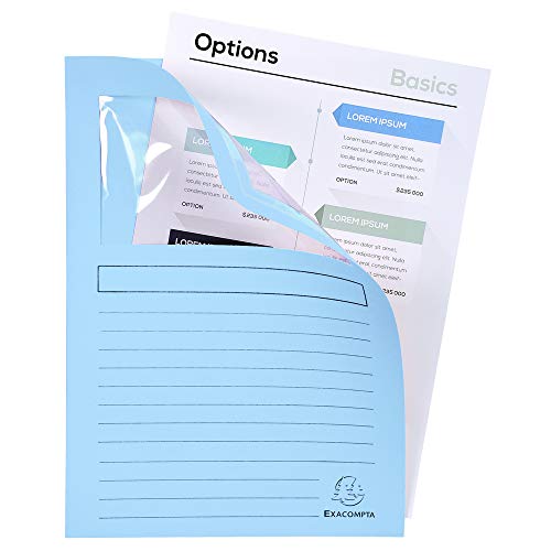 Exacompta 50450E 10er Pack Fenstermappen Super PEFC zertifiziert Karton 160g/m² praktisch und robust für DIN A4 farbig sortiert Dokumentenmappe Einschlagmappe