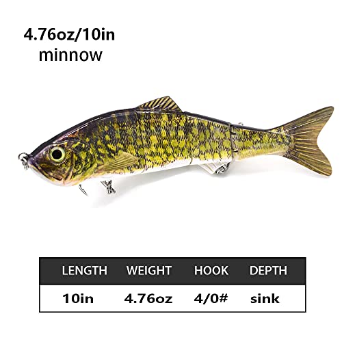 5.9-10In Multi Jointed Swimbait Fishing Lures Bait,2 4 8 Segment Big Giant Sinking Fishing Bass Lures,Crankbaits Swimbaits With Treble Hook … #TOP3