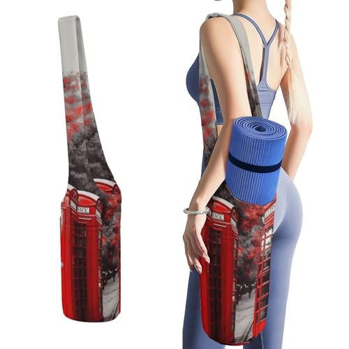 Sac de yoga rouge London en toile grand format pour tapis de pilates et voyage