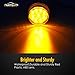 Partsam 10x 2 Clear Lens Round Amber 9 Led Side Marker Clearance Light w Grommet/Pigtails, 2 inch LED Lights for Trailer Truck