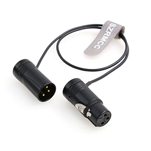 SZRMCC XLR Cable XLR 3 Pin Male to3 Pin XLR Female Low-Profile Audio Cable for Sound Devices 633 688 788T 302 552 Zaxcom Recorder Device Zoom F8 (Black Cap)