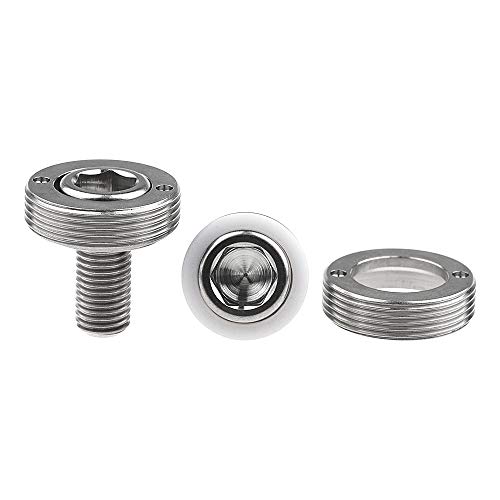 Wanyifa Titanium M8x15mm Bicycle Crank Arm Fixing Bolt with Cap for Square Taper Bottom Bracket Screws Pack of 2