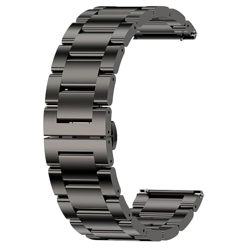 Correa de reloj acero inoxidable 22 mm negra miniatura 2