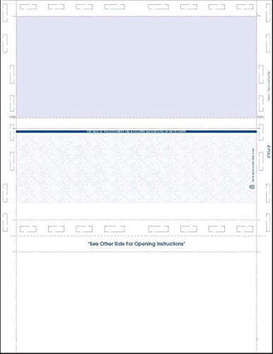 Z-Fold Pressure Seal Blank Middle Check Stock 11", 28Lb, Blue, 1000/Pk