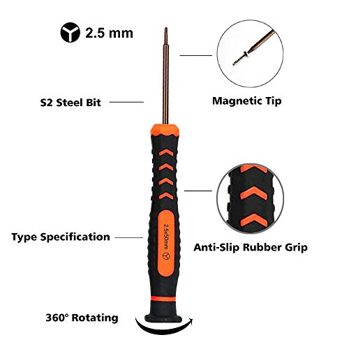 EMiEN 2.5mm Y Head Tri wing Tri-Point Triangle Screwdriver for Nintendo Wii, Gamecube, Gameboy Advance