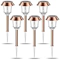 XMCOSY+ Solar Pathway Lights Outdoor - 6 Pack Solar Lights Outdoor Waterproof, 10-40 LM Dimmable Auto On/Off Solar Outdoor Lights Yard Garden Walkway Driveway (Warm White)