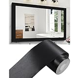 Alened Black Mirror Frame Border Peel and Stick Wallpaper, Mirror Tape Border Trim Removable Waterproor Wall Decor, Self Adhesive Bathroom Sticker 2' x 393'