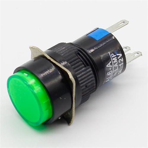 Pulsador de 16 mm momentáneo amarillo en 220V con rosca de precisión para maquinaria industrial 4