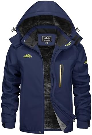 KEFITEVD Winterjacke Herren Wasserdicht Skijacke Gefüttert Outdoorjacke | Wasserdichtes und winddichtes material, viele taschen, warme fütterung, geeignet für skifahren, snowboarde