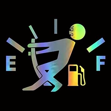 Funny Car Stickers High Gas Consumption Decal Fuel Gage Empty Stickers Fit Car, Trucks, Motorcycle, SUV Colorful