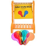 TOYANDONA Montessori Farbsortierspielzeug aus Holz mit Giraffen Design Farbfilter Experimentierset für Vorschulkinder Naturwissenschaftliches Lernspielzeug Zur Farbmischung