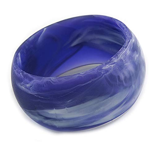 Bracelet jonc acrylique violet flou et blanc à finition mate durable