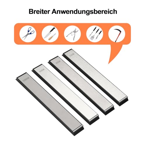 Diamant-Schleifstein Set mit 4 Schleifsteinen für präzises Schärfen
