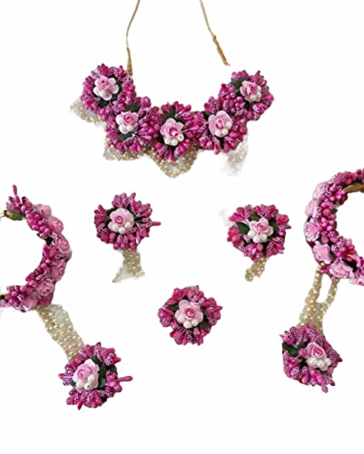 Sanvatsar Home Purple Flower Fabric Handmade Jewellery for Haldi, Baby Shower, Mehndi, Godbharai Set For Women/Girls. Floral Jewellery Set, Jewellery Gift Sanvatsar Home Purple Flower Fabric Handmade Jewellery for Haldi, Baby Shower, Mehndi, Godbharai Set For Women/Girls. Floral Jewellery Set, Jewellery Gift