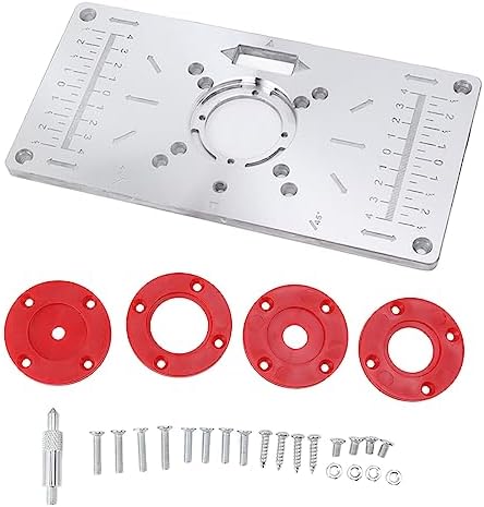 Router Table Insert Plate Aluminum Router Plate Woodworking Table Top Insert Mounting Plate Wood Tools Trimming Milling Machine with Accessories