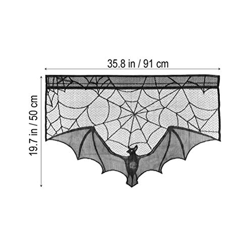 Halloween 2PCS Lareira Decoração de Pano de Lareira de Taco de Aranha Pano de Renda para Sala de Est