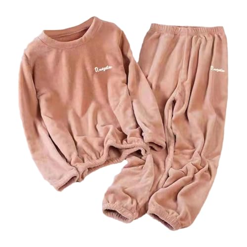 Pyjama 2 pièces en flanelle pour femme avec t-shirt et pantalon rose rose L