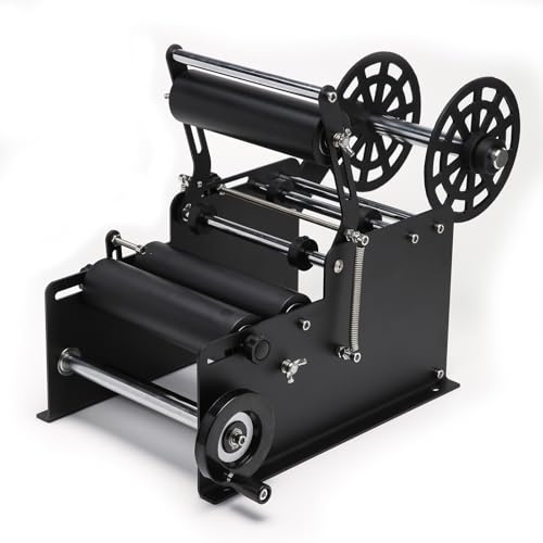Image of Sumeve Manual Bottle Labeling Machine, Bottle Label Applicator for Round Bottles (Black)