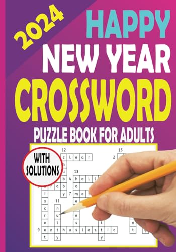 2024 Happy New Year Crossword Puzzle Book for Adults with