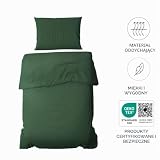 Dreamzie - Parure de lit 135x200 cm + 1 taie d'oreiller 80x80 cm - Vert