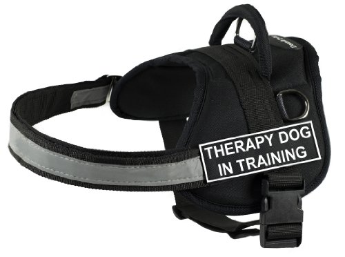 Dt Works Harness, Therapy Dog In Training, Black/White, Large - Fits Girth Size: 34-Inch To 47-Inch #TOP22