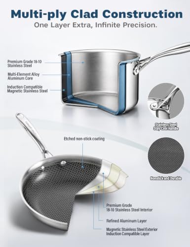 Image of Cooks Standard 12-Piece Multi-Ply Clad Stainless Steel Pots and Pans Set
