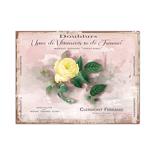 Plaque murale vintage en bois de rose français de qualité premium