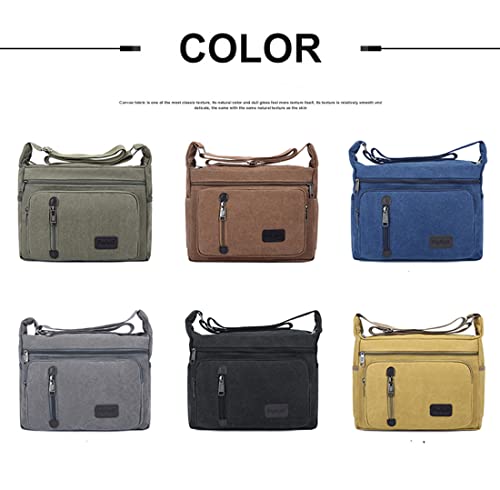 Hbags Bolsas de Ombro Unissex de Lona Bolsa Transversal, Azul,