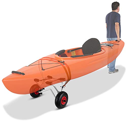 Kayak Cart Dolly Wheels Trolley - Kayaking Accessories Best For Beach Tires Transport Canoe Fishing Jon Boat Carrier Caddy Scupper Carts Trolly Roller Sit On Top Kayaks Wagon Wheel Hauler Tote Rollers #TOP5