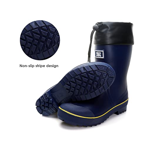 Rain Boots For Men, Waterproof Pvc Rubber Boots Mens Garden Boots, Comfort Mid-Calf Lightweight Adjustable Raining Shoes, Elastic Chelsea Ankle Rain Boots Fishing Shoes For Yard Farm Outdoor Work #TOP3