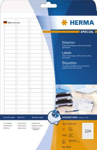 Étiquettes autocollantes HERMA jet d'encre pour mini code-barres et petits emballages