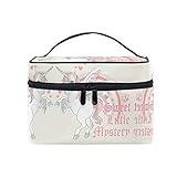 1.Esta bolsa de maquillaje y hecha de tela de sarga y cuero súper fibra, correa elástica interior con una bolsa de red en la cubierta.