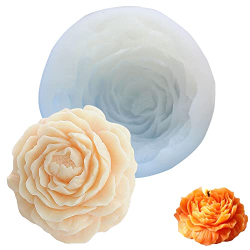 Molde Para Velas de Peonía, Molde de Vela de Bricolaje, Molde de Vela de Silicona 3D, Forma de Vela de Silicona 3D Hecha a Mano Hacer, Para Velas, Jabón, Fondant, Chocolate, Pastel, Etc.