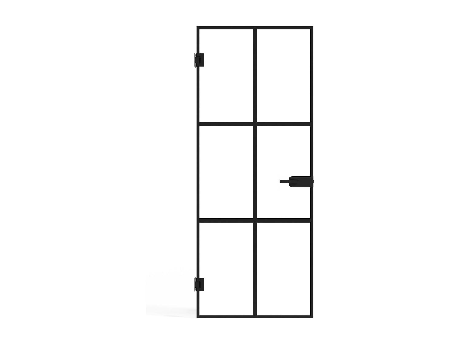 Vente-unique - Puerta con marco Seroto - L 73cm x A 0.8cm x H 204cm - cristal templado - negro