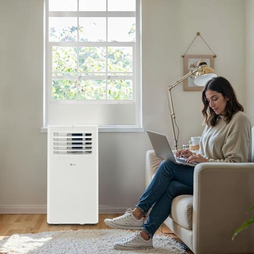Image of LG 5,100 BTU (DOE) / 9,000 BTU (ASHRAE) Portable Air Conditioner, Cools 150 Sq.Ft. (10' x 15' room size), Quiet Operation,LCD Remote, Window Installation Kit Included, 115V