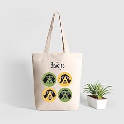 Eco Right Tote Bag Coton 100% – petit tissu coton Sac Fourre-Tout - Les Beatles, Paul McCartney, John Lennon, RIngo Starr, George Harrison Eco Right Tote Bag Coton 100% - petit tissu coton Sac Fourre-Tout – Image 3