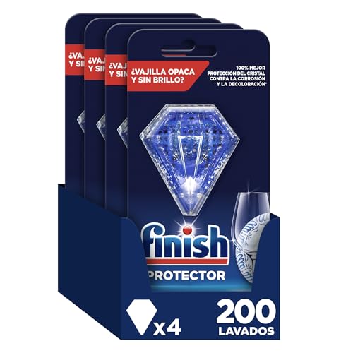 Finish Protector Lavavajillas - Protección del cristal y los colores de la vajilla, hasta 200 lavados, 4x30 g (Paquete de 1), el embalaje puede variar